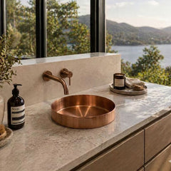 Zentra Copper Stainless Steel Cylindrical Sink.