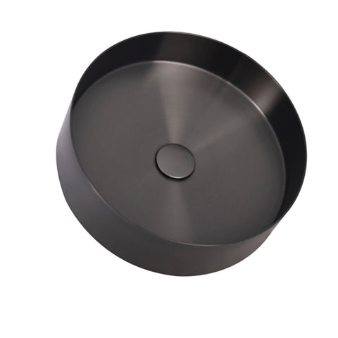 Zentra Black Stainless Steel Medium Cylindrical Sink.