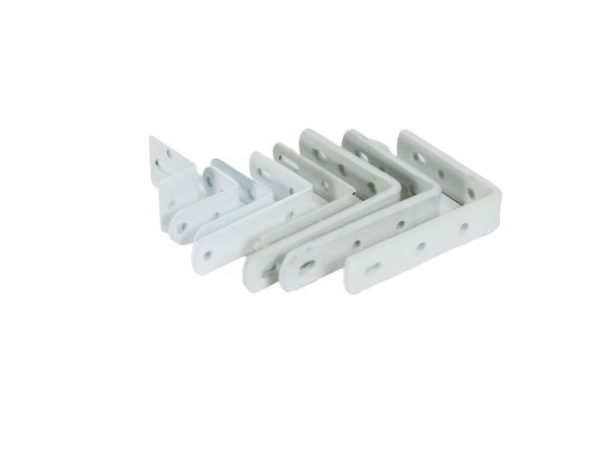 Angle Bracket Powder Coated White Equal Length.