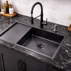 Zentra Black Stainless Steel Large Square Sink.