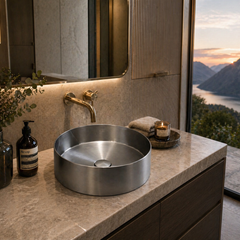 Zentra Stainless Steel Cylindrical Sink.