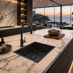 Zentra Black Stainless Steel Square Sink.