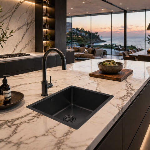 Zentra Black Stainless Steel Square Sink.