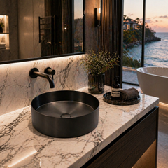 Zentra Black Stainless Steel Cylindrical Sink.
