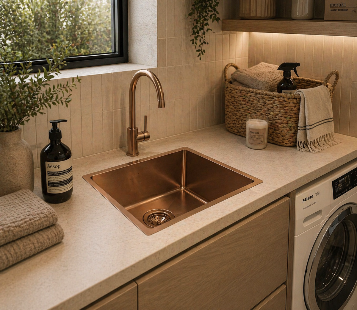 Zentra Copper Stainless Steel Square Sink.